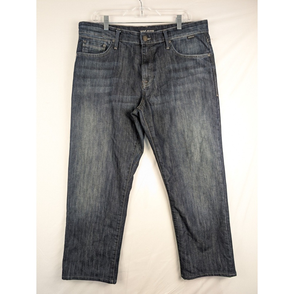 Mavi Jeans Mens 37x28 (35x34 Tag) Blue Matt Relaxed Straight Leg